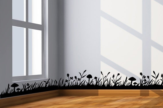 Grass border wall decal - wall border