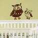 Wall decal - 2 cute owls removable matte vinyl decal 12Wx9H FREE US and Canada Shipping