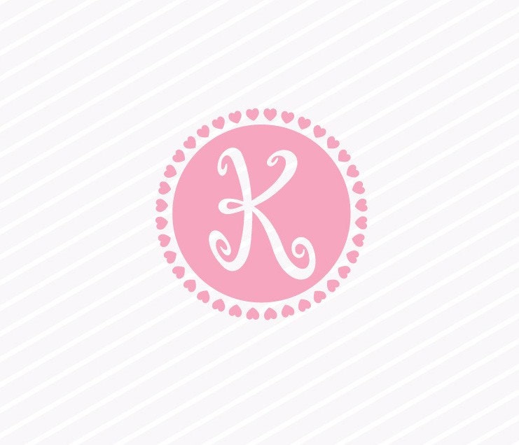 Monogram wall decal - initial, family name monogram, removable vinyl wall decal