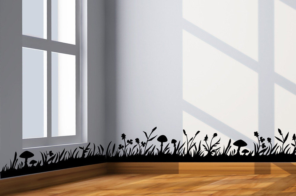 Grass border wall decal - wall border