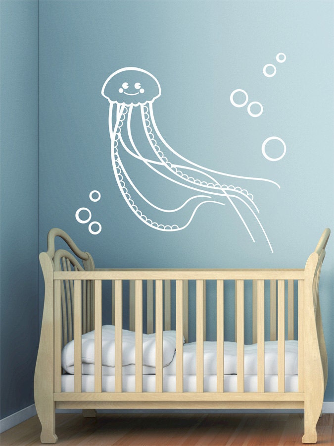Jellyfish wall decal Baby Nursery decal sticker. Original nursery decor Made in USA