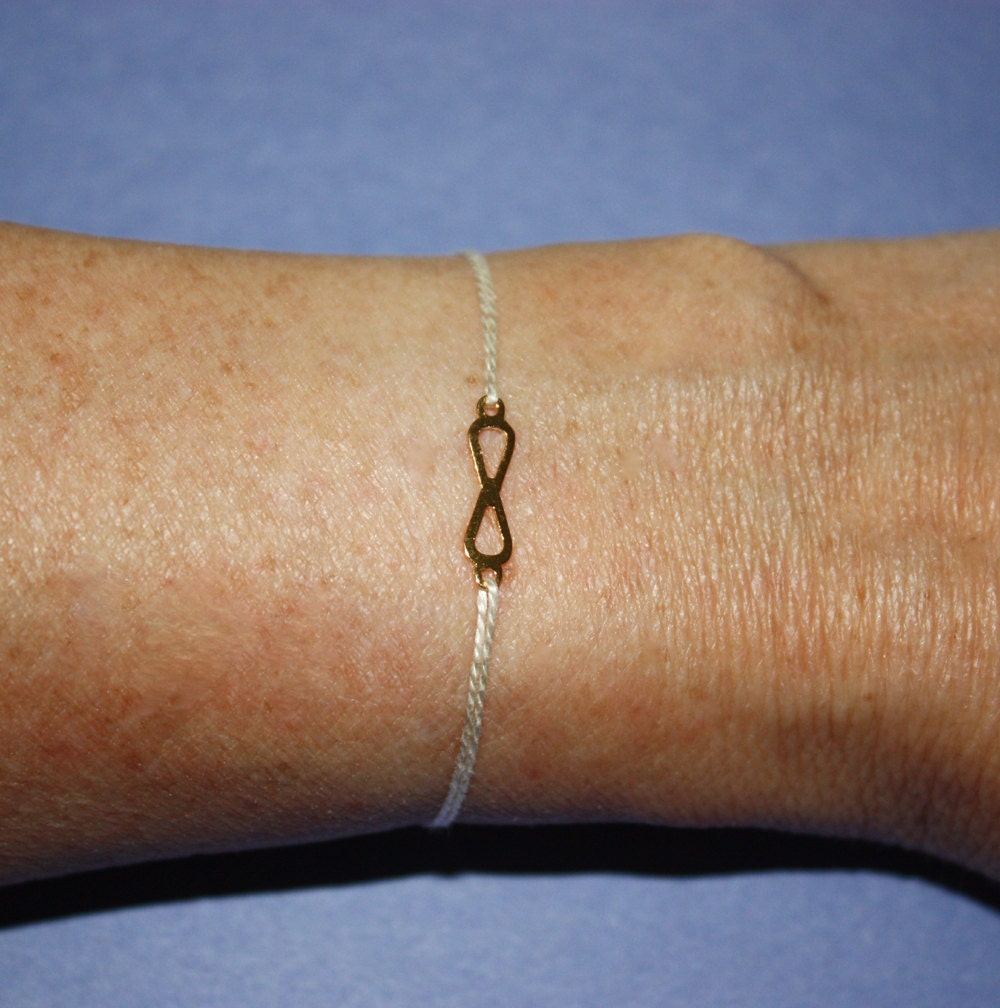 Gold Infinity Wish Bracelet, Eternity Bracelet, Infinity Jewelry, Raw Brass, Brass,