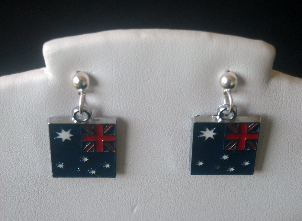 AUSTRALIAN FLAG  EARRINGS, Show your Olympic Spirit, London 2012