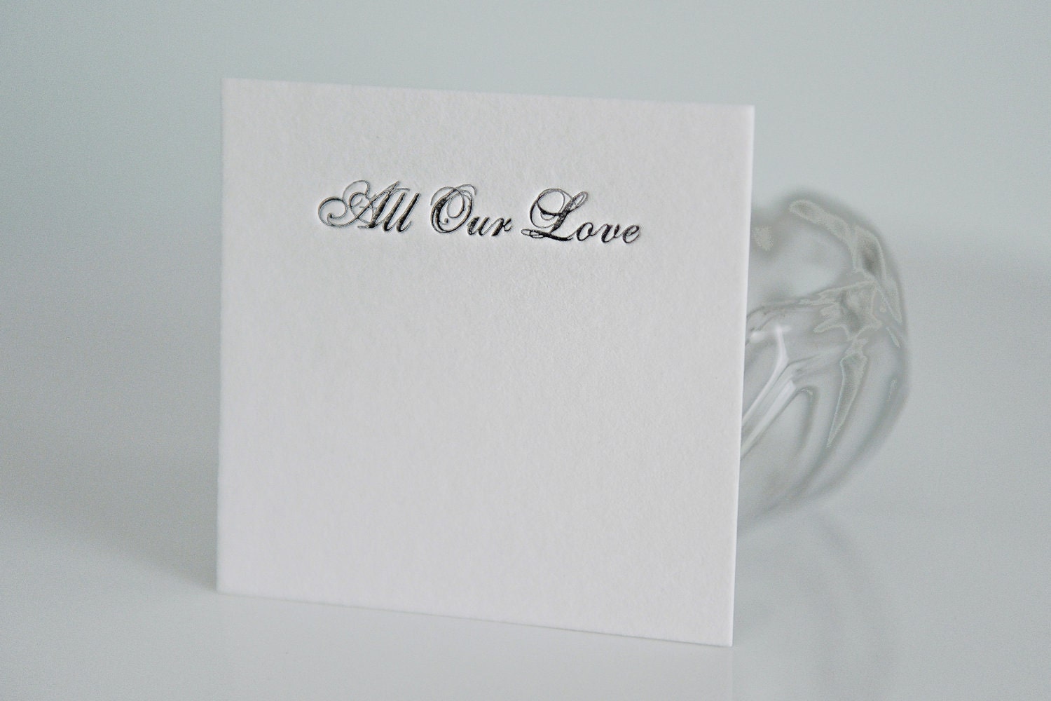 Square "All Our Love" Letterpress Gift Tags - Set of 10