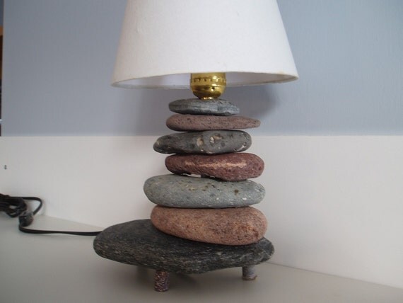 Items similar to North Shore Stacked Rocks Lamp Medium on Etsy