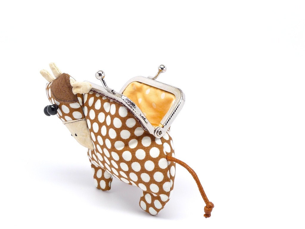 Little chocolate brown cow clutch purse