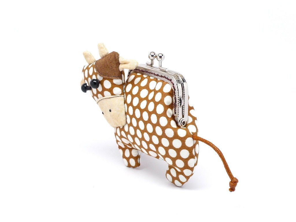 Little chocolate brown cow clutch purse