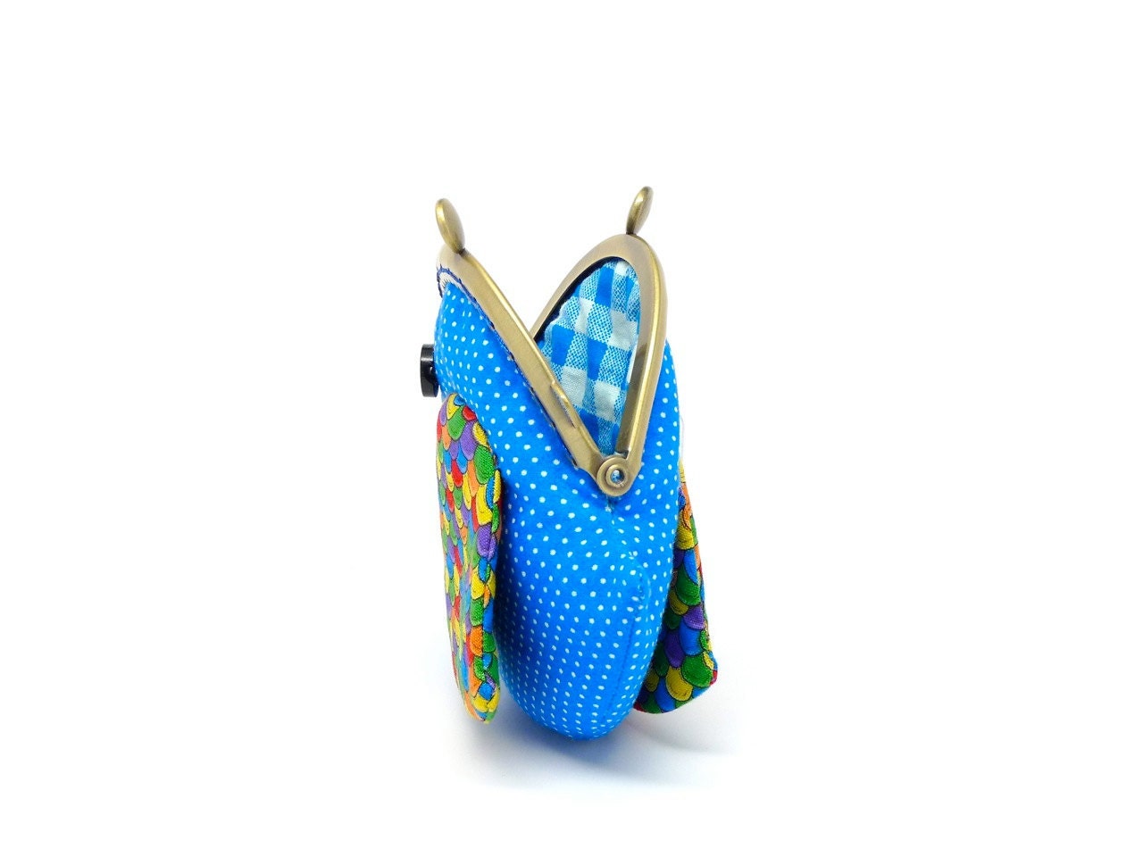 Cute ocean blue bird clutch purse