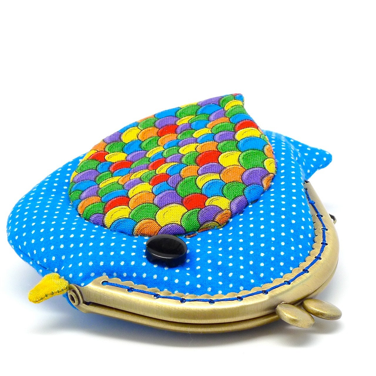Cute ocean blue bird clutch purse