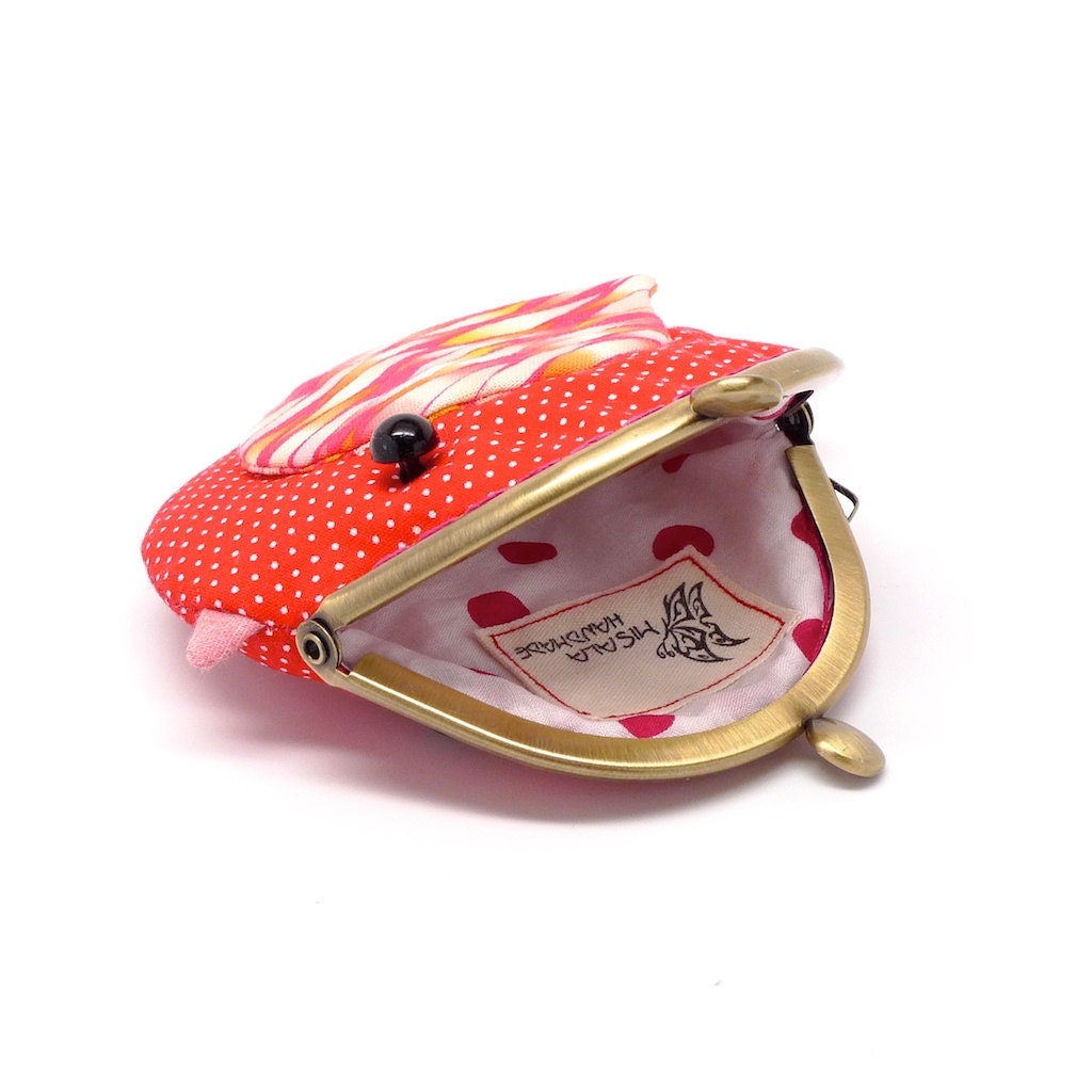 Cute fiery red bird clutch purse