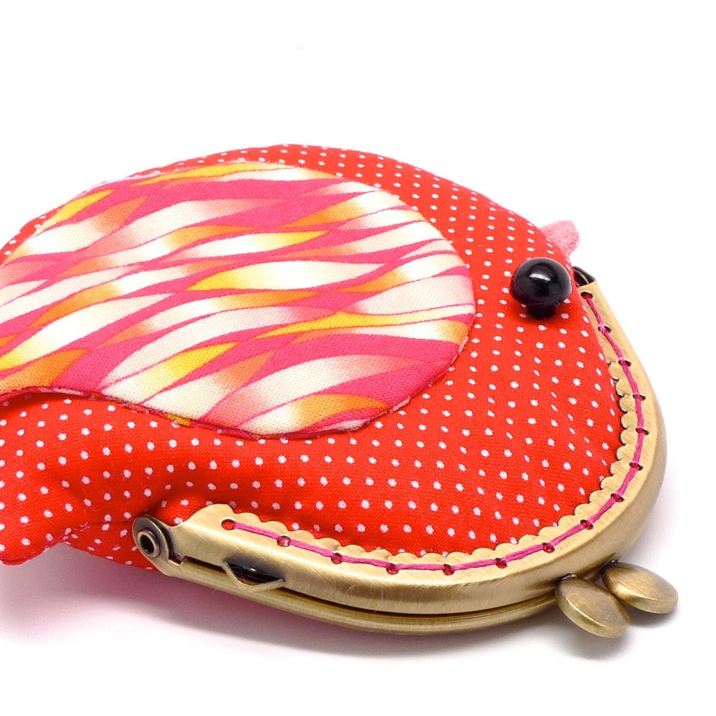 Cute fiery red bird clutch purse