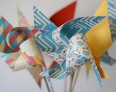 Wedding Birthday Carnival Circus Decor vintage/Retro - 6 large Pinwheels Bring in the Clowns (Custom orders welcomed)