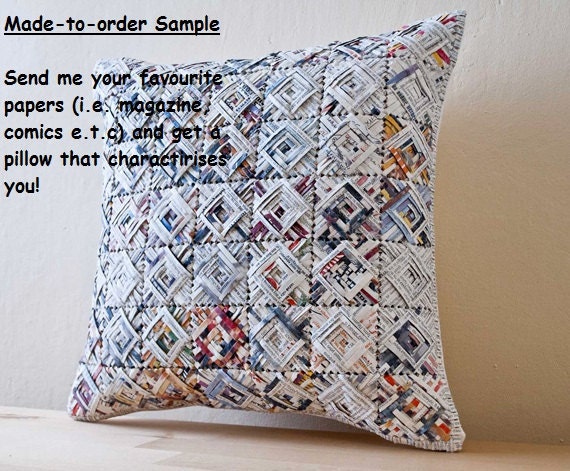 Free Shipping- MADE TO ORDER Personalized Decorative Pillow Cover in Handmade Embroidered Pattern -16"x16"(40x40cm)