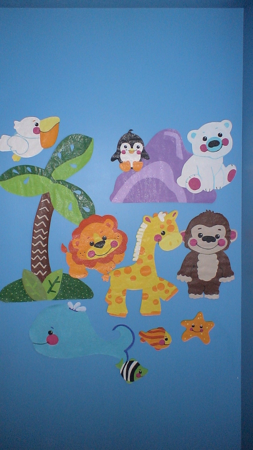 Precious Planet set of 12 handpainted wallpaper murals