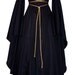Sale - Medieval/Renaissance Black Trumpet Sleeve Costume Gown, Custom made to order