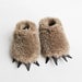 Baby Bear Slippers - Fuzzy Mocha with Dark Claws