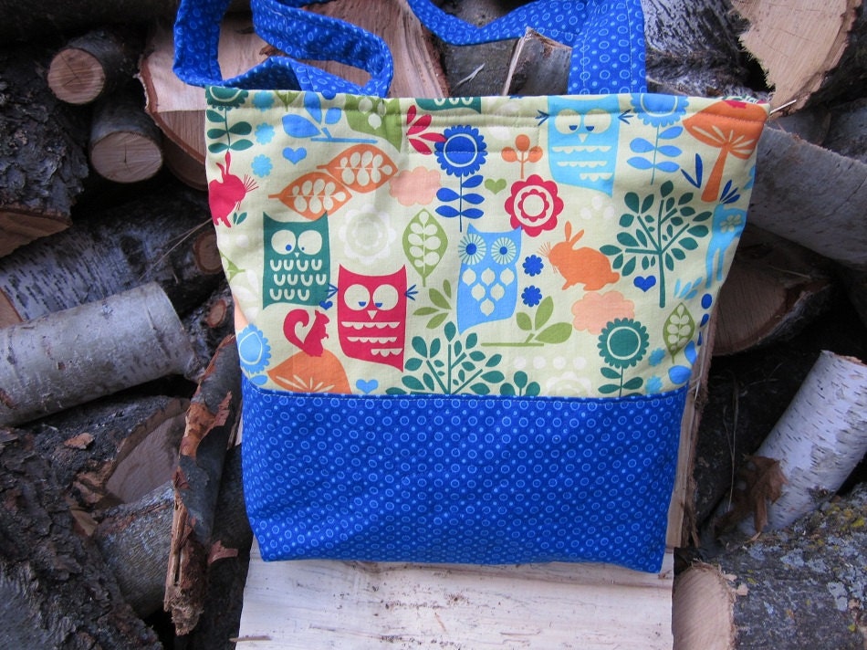 Owl, woodland animals, diaper bag, totebag
