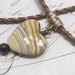 Lampwork Glass Heart Shaped Multi Colored Bead ,Faux Leather Cord Necklace