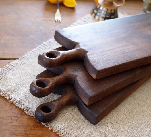 Walnut Rustic Serving Board - Wood Breadboard - Cutting Board - Wood Kitchenwares- Wedding Gift