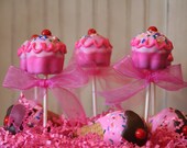 Mom's Killer Cakes & Cookies Own Pinkalicious and Pinkalicious Inspired Cupcake Style Cake Pops Perfect For Valentine's Valentines Day Il_170x135