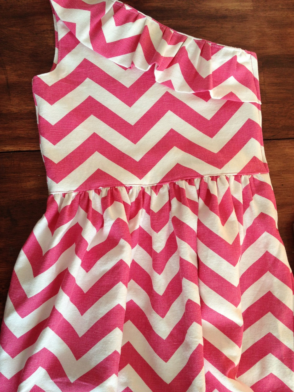 Chevron One Shoulder Dress--Many Colors Available