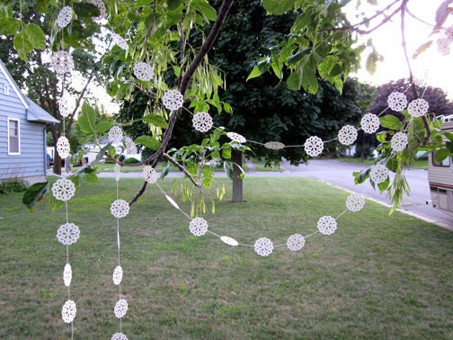Wedding Garland - Christmas Garland - Winter Wedding - Vintage Wedding - Christmas Snowflakes