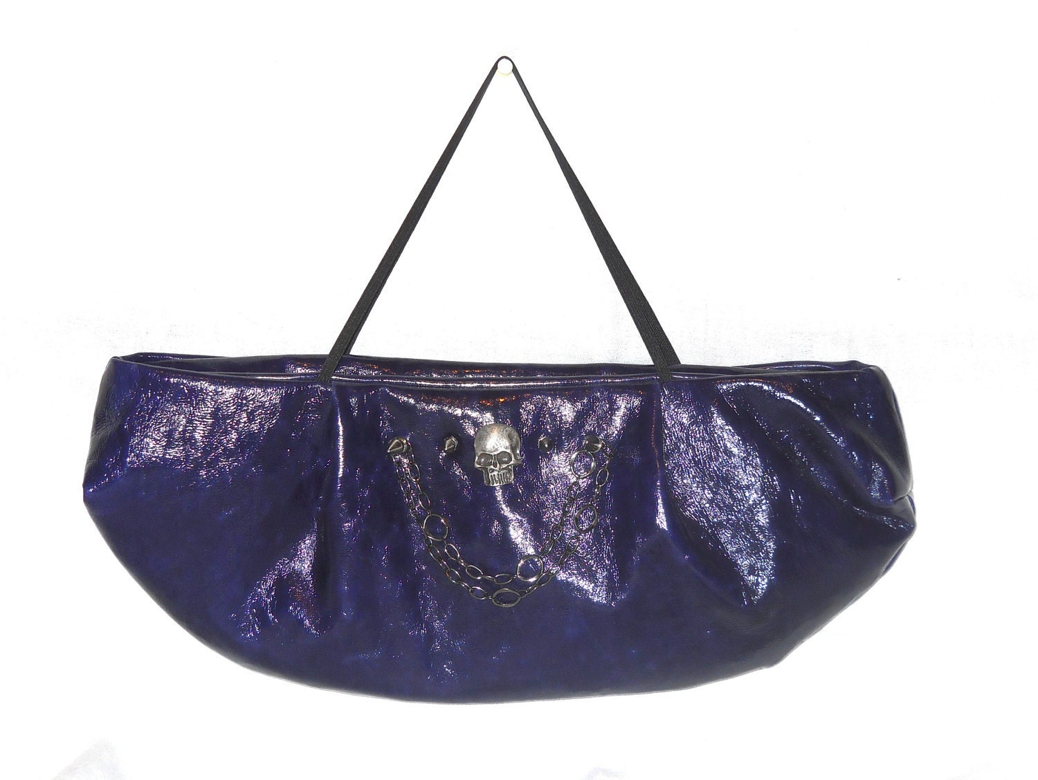 Purple Leather Skull Pygmy Clutch