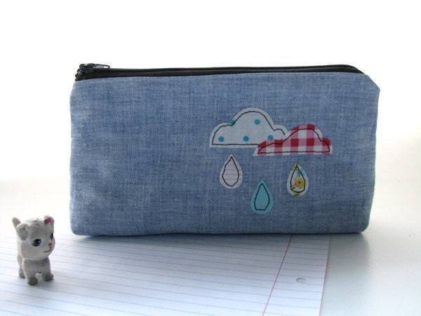 Pencil pouch, pencil case, cloudy