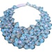 Blue Butterfly Bib Statement Necklace with pearls