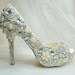 Cinderella's Wish peep toes... crystal, glass and pearl embellished wedding and party shoes