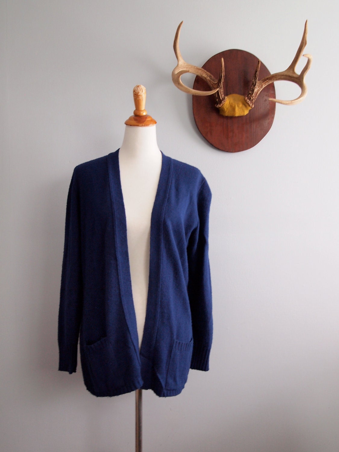Cardigan in Navy Blue // Long Slouchy Sweater