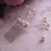 Delicate Wire Wrapped White Pearl Hair Comb, Perfect for Weddings, Brides, Bridesmaids, Graduation, Prom, Special Occasions, Black Tie