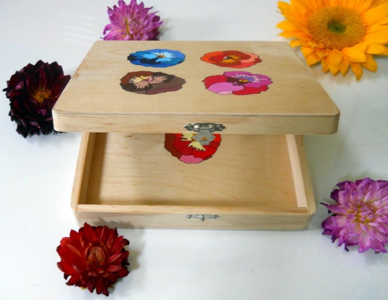 Six Peonies Hand Painted Box