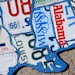 USA Recycled License Plate Map
