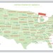 USA Customized Map - Stripe Pattern
