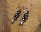 Old Growth Cedar Tree earrings in silver pewter