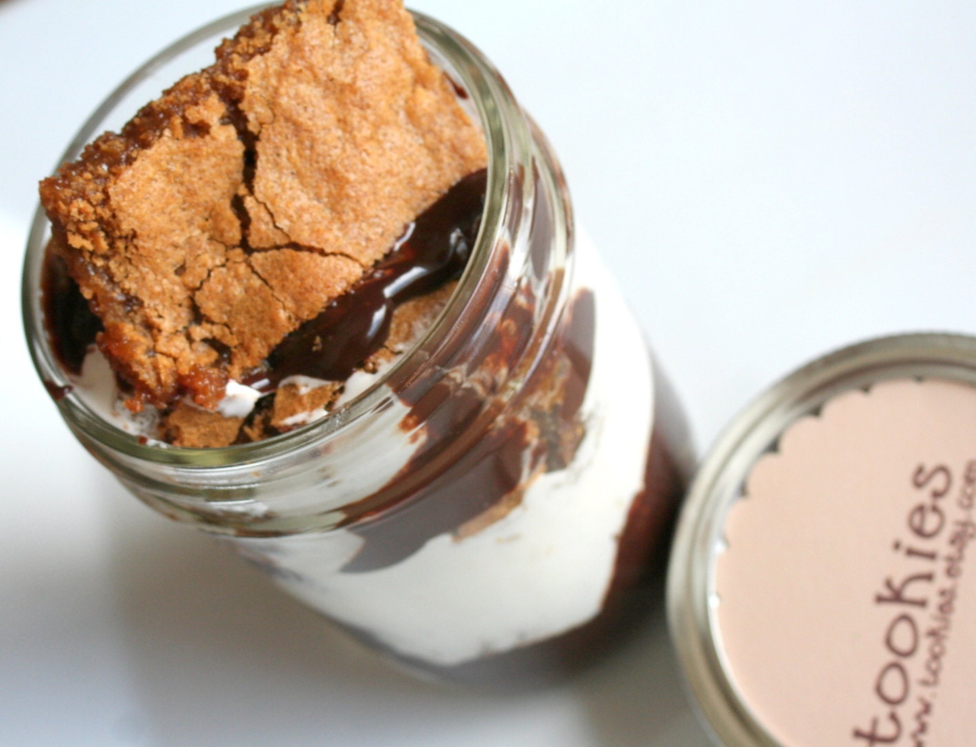 SMORE's Bar Cookie Jar with Chocolate Ganache & Marshmallow Buttercreme Frosting 4 pack