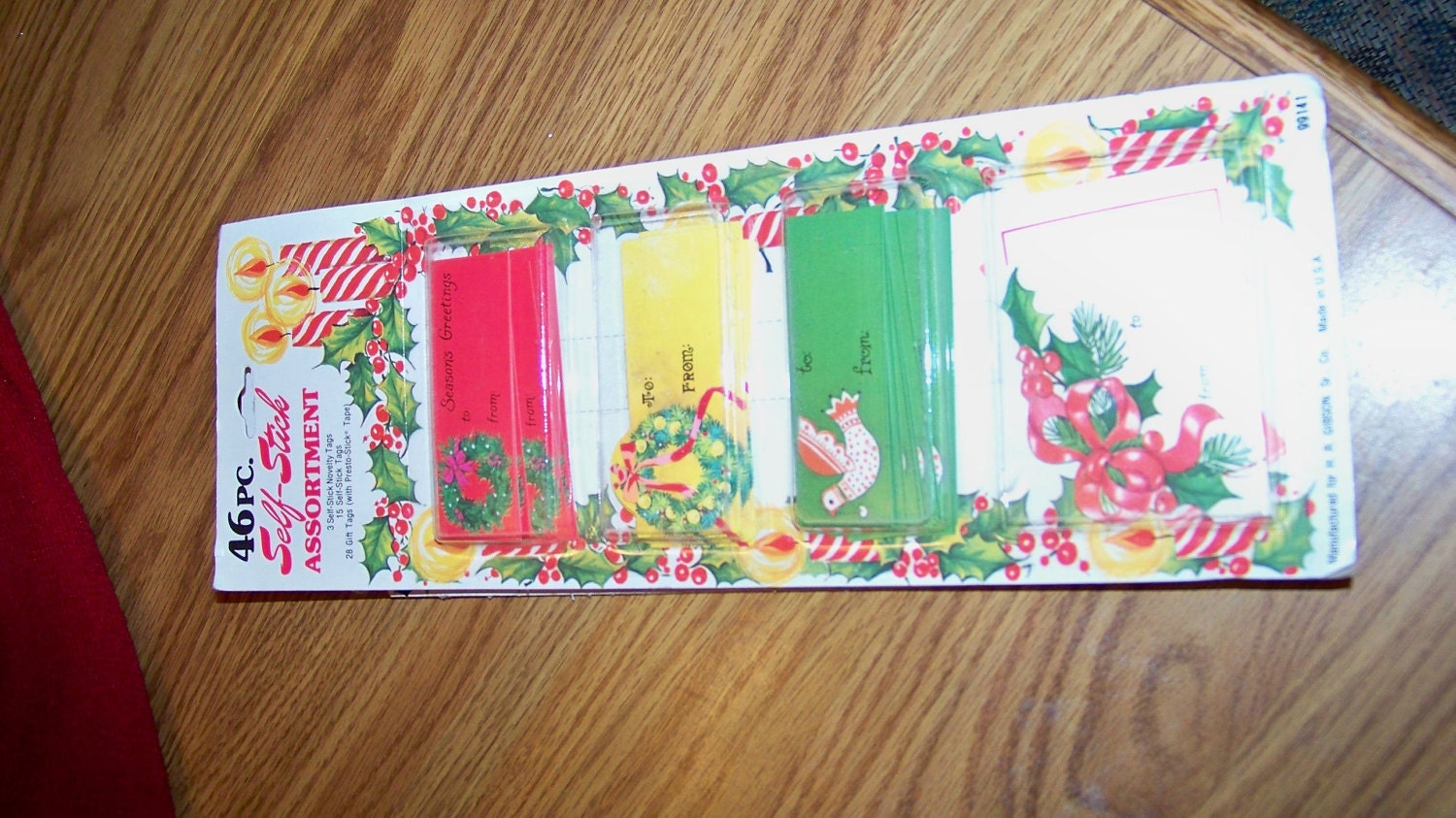 Vintage Package of 46 piece Holiday Gift Tags Christmas Present Tags -Sealed in Package-