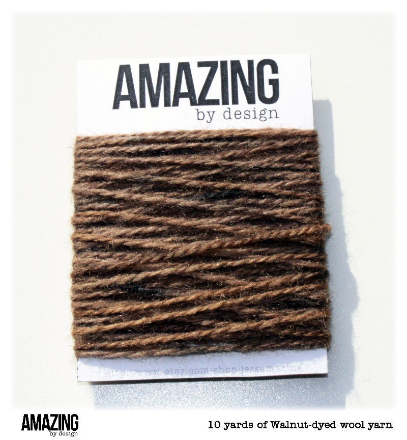 10 yards - hand-dyed walnut wool yarn
