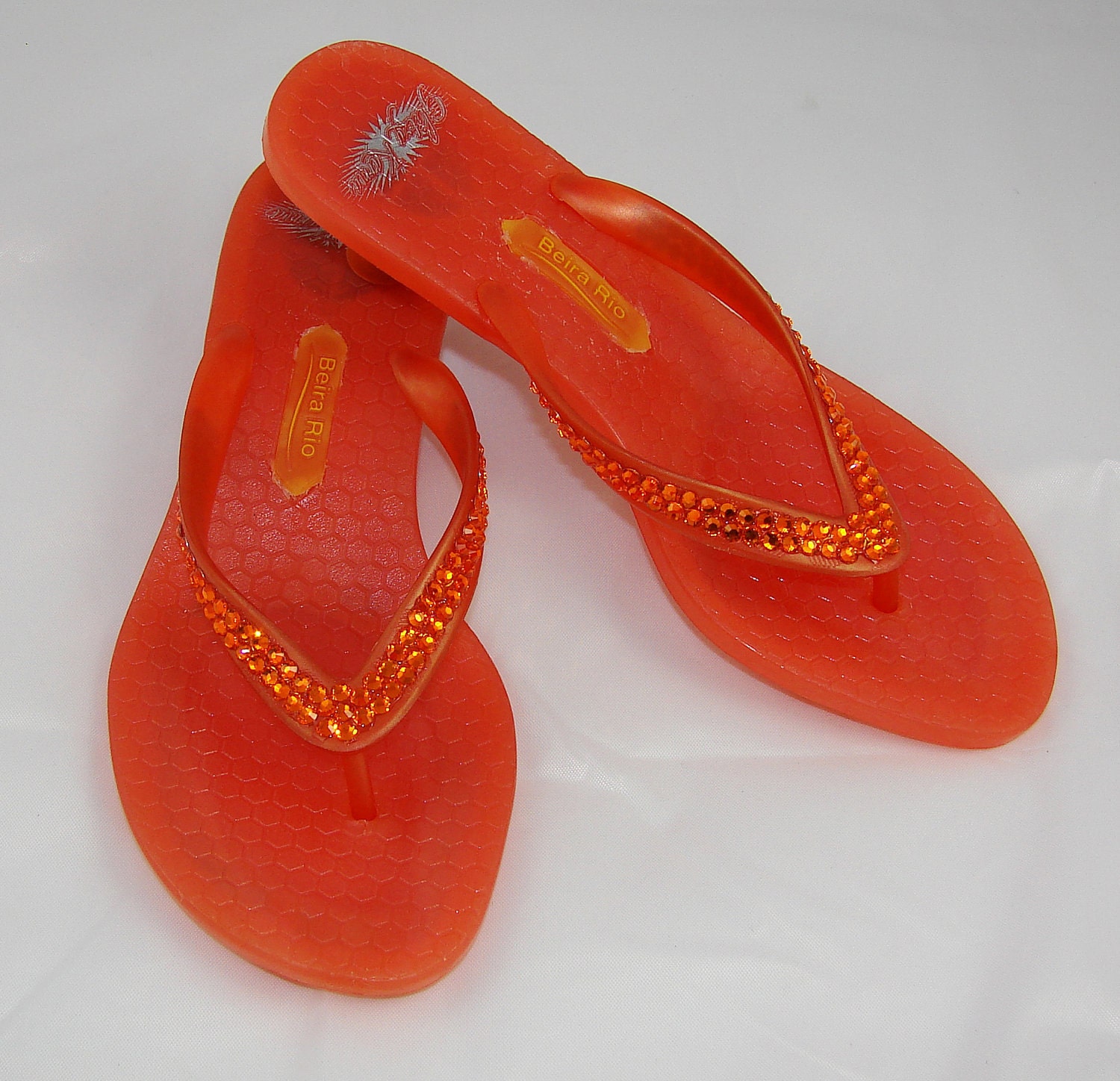 Swarovski Crystal Orange Kitten Heels