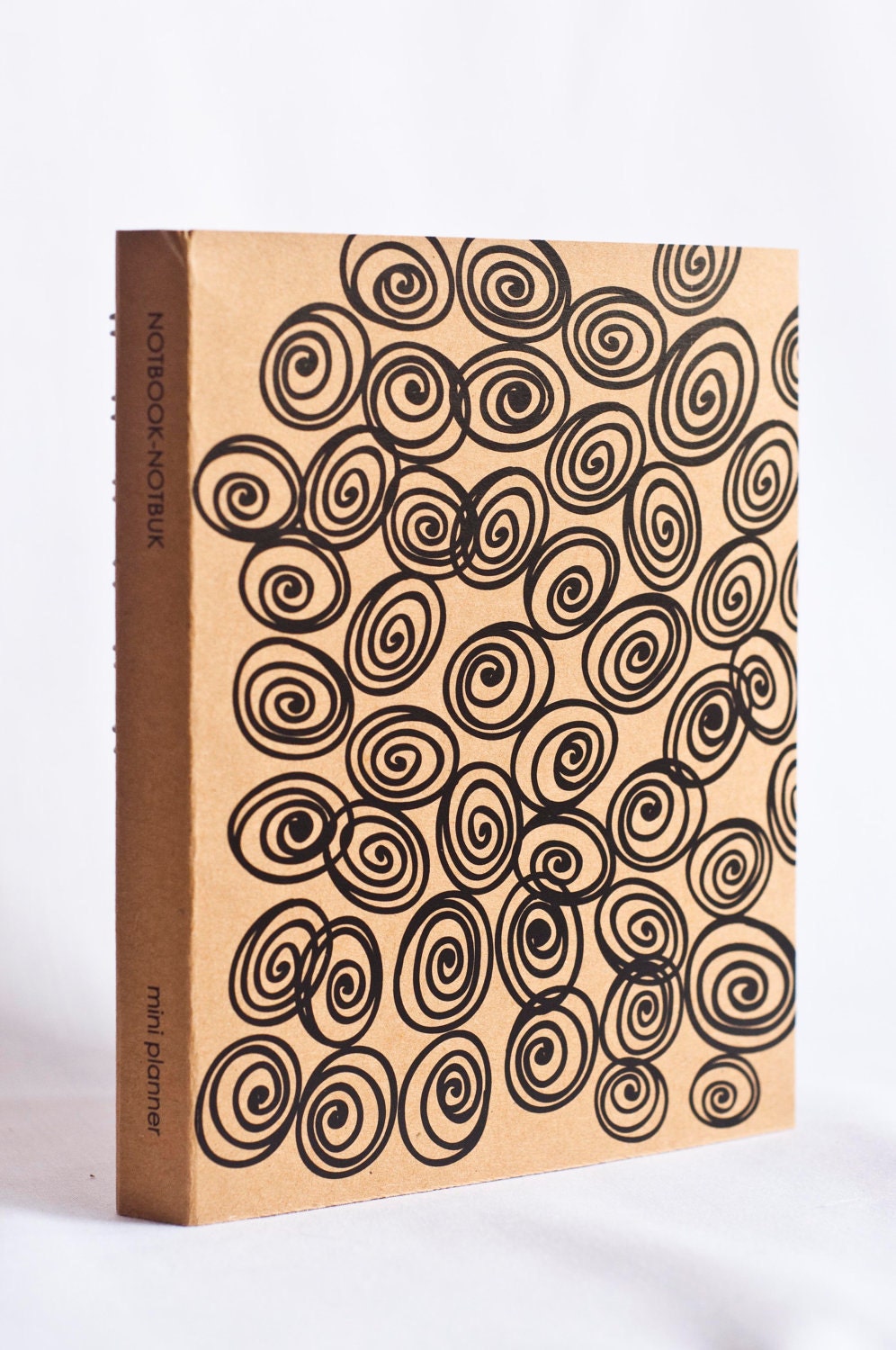 Mini Kraft Weekly Planner - Swirls Print