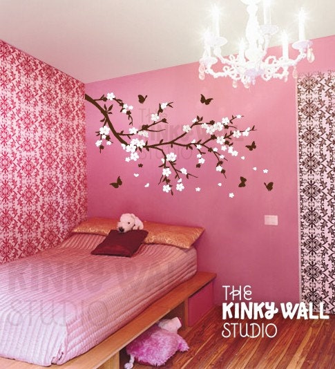 Tree Wall Decal - Cherry Blossom with butterflies -  KK117
