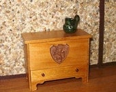 Blanket Chest, Dower Chest, Medieval Lion Shield, Dollhouse Miniature 1/12 Scale