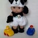 8"-8.5" Berenguer Lil' doll panda outfit crochet PATTERN PDF N7