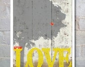 Valentines Day Love Gift, PRINT 11 x 14 Typography Art  Inspirational Wall Art PRINT, Grow Love Tree Wall Art