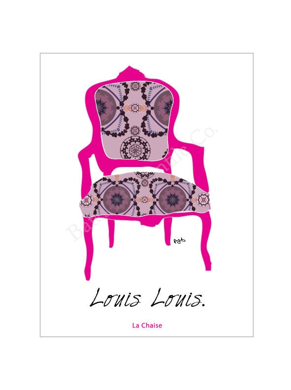 PRINT Wall Art Chair, Louis XV Chair Art PRINT, Illustration Paris Wall Art Poster, French Art Print