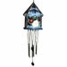 Bird House Wind Chime - Hand Painted Bird House Wind Chime - Plaid & Flowers