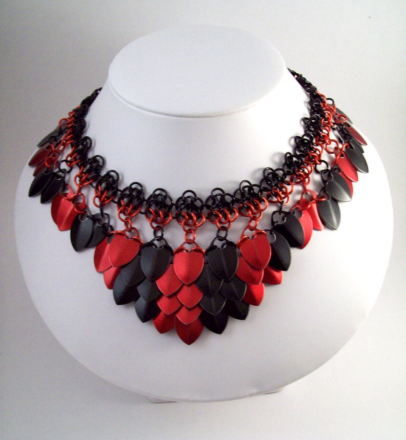 chainmaille necklace, scalemail choker. Tribal, bellydance, elven, slave collar, scale, gothic, sexy, scale choker