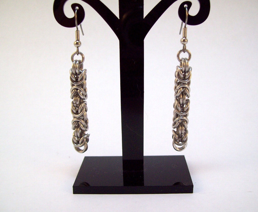 chainmaille, earrings, byzantine.