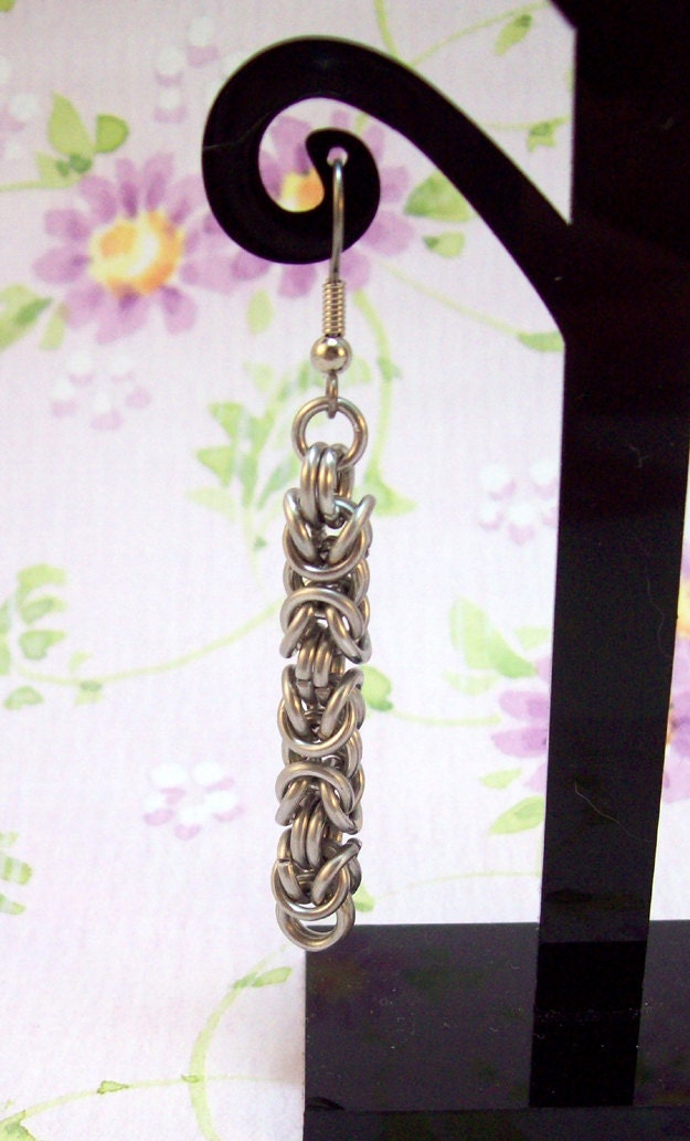 chainmaille, earrings, byzantine.